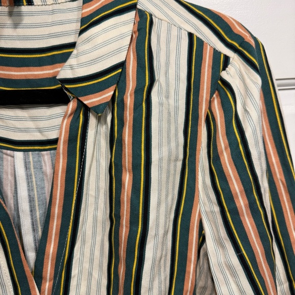 BCBGeneration Faux Wrap Striped Blouse - Picture 9 of 10